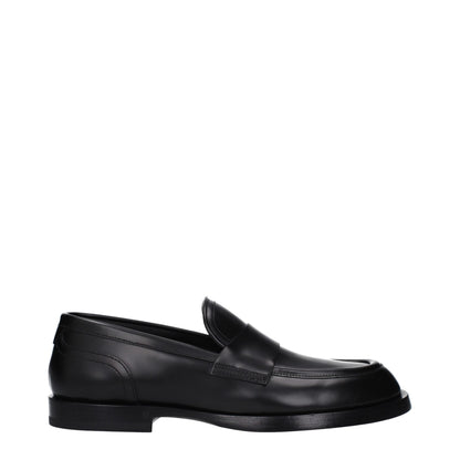 Dolce & Gabbana Black Leather Slip-On Loafers