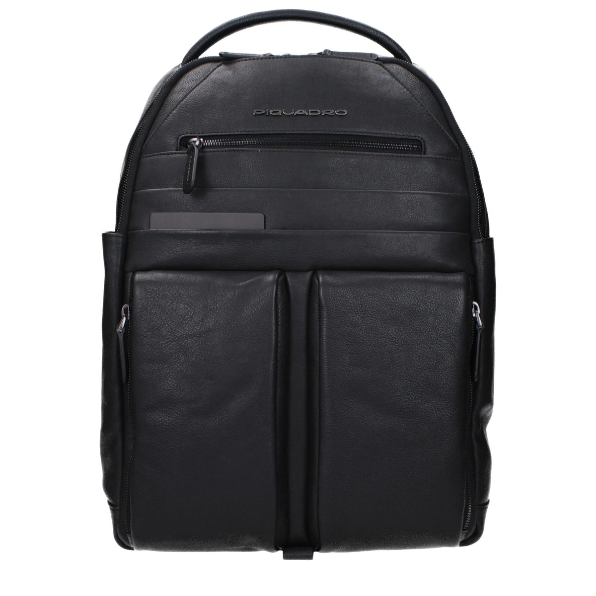 Piquadro Black Leather Backpack