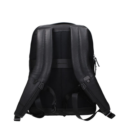 Piquadro Black Leather Backpack