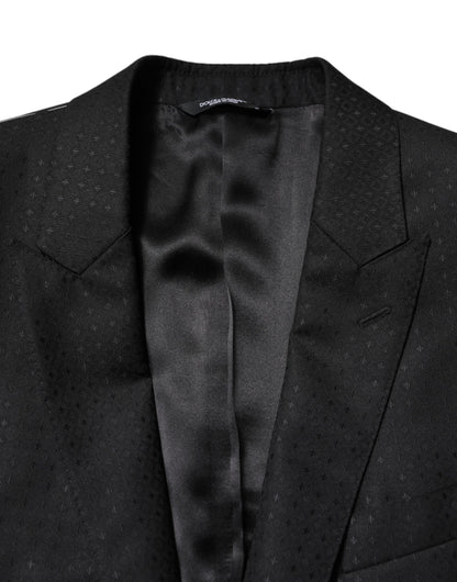 Dolce & Gabbana Black Jacquard Single Breasted 2 Piece Suit