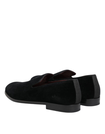 Dolce & Gabbana loafers i bomuldsfløjl til mænd – sort