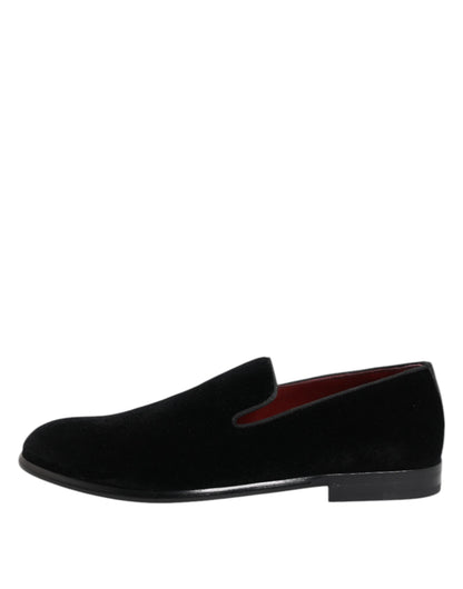 Dolce & Gabbana loafers i bomuldsfløjl til mænd – sort