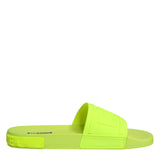 Dolce & Gabbana Green Rubber Slides Sandals Beachwear Shoes