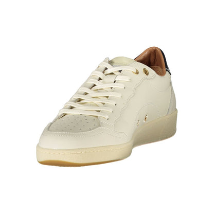 Blauer White Leather Men Sneakers