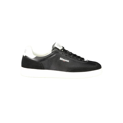 Blauer Black Leather Men Sneakers