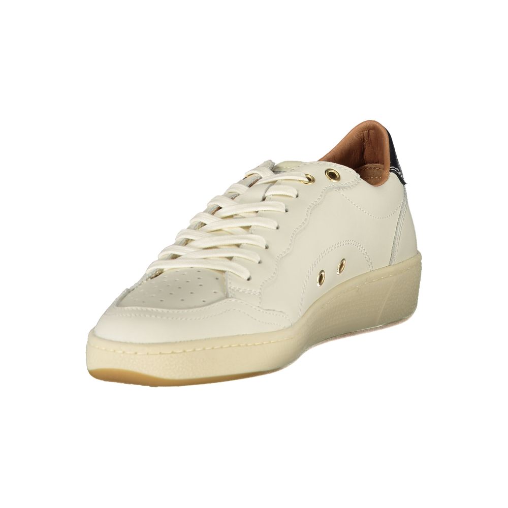 Blauer White Leather Women Sneakers