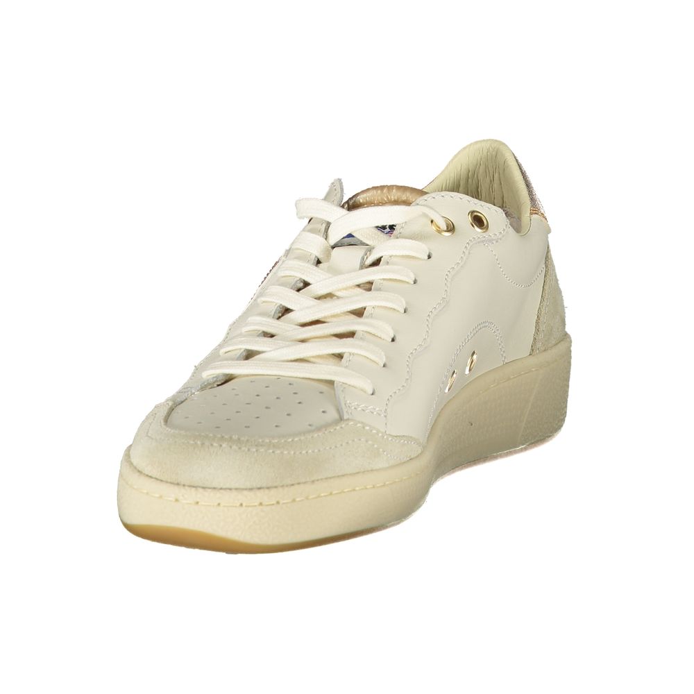 Blauer White Leather Women Sneakers