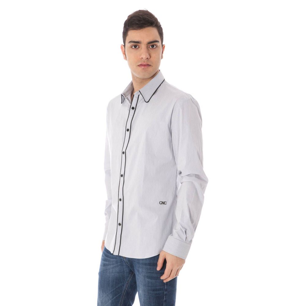 Costume National Azzurro Cotton Men Shirt