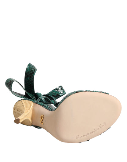 Dolce & Gabbana sandaler i pytonlæder – grøn
