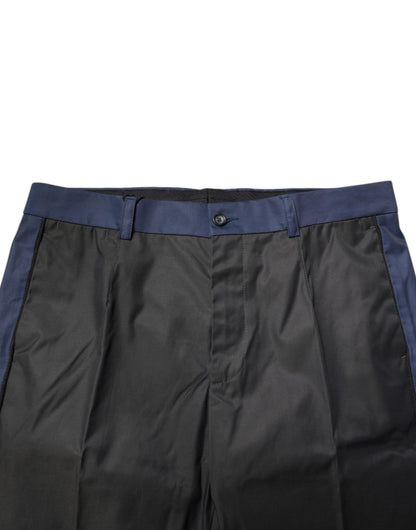 Dolce & Gabbana Gray Blue Cotton 3/4 Chinos Crop Trouser Pants
