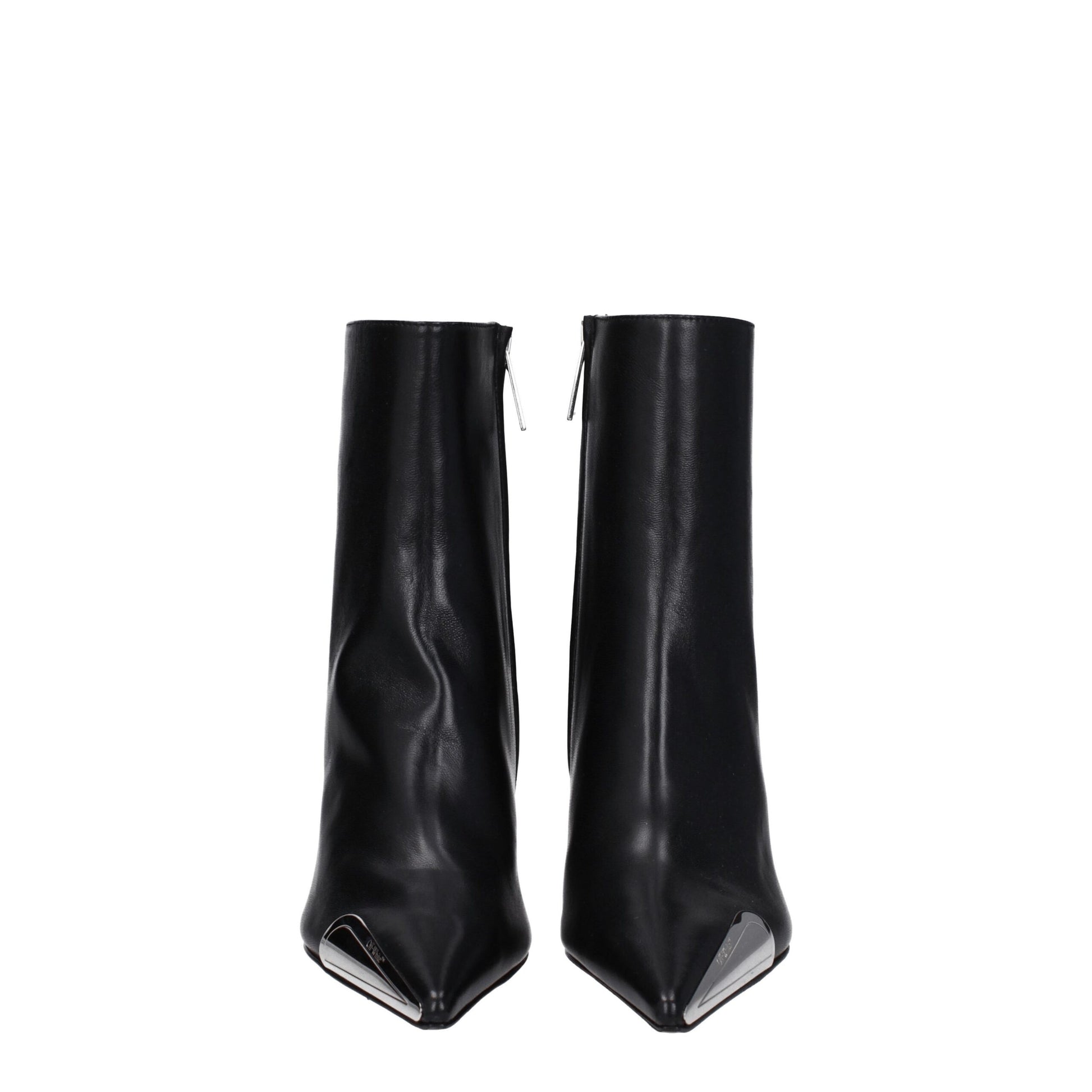 Off-White Black Leather Ankle Boots