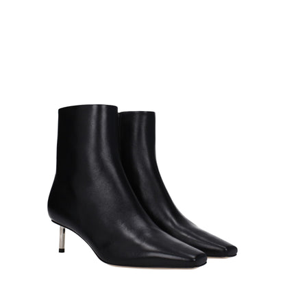 Off-White Black Leather Ankle Boots