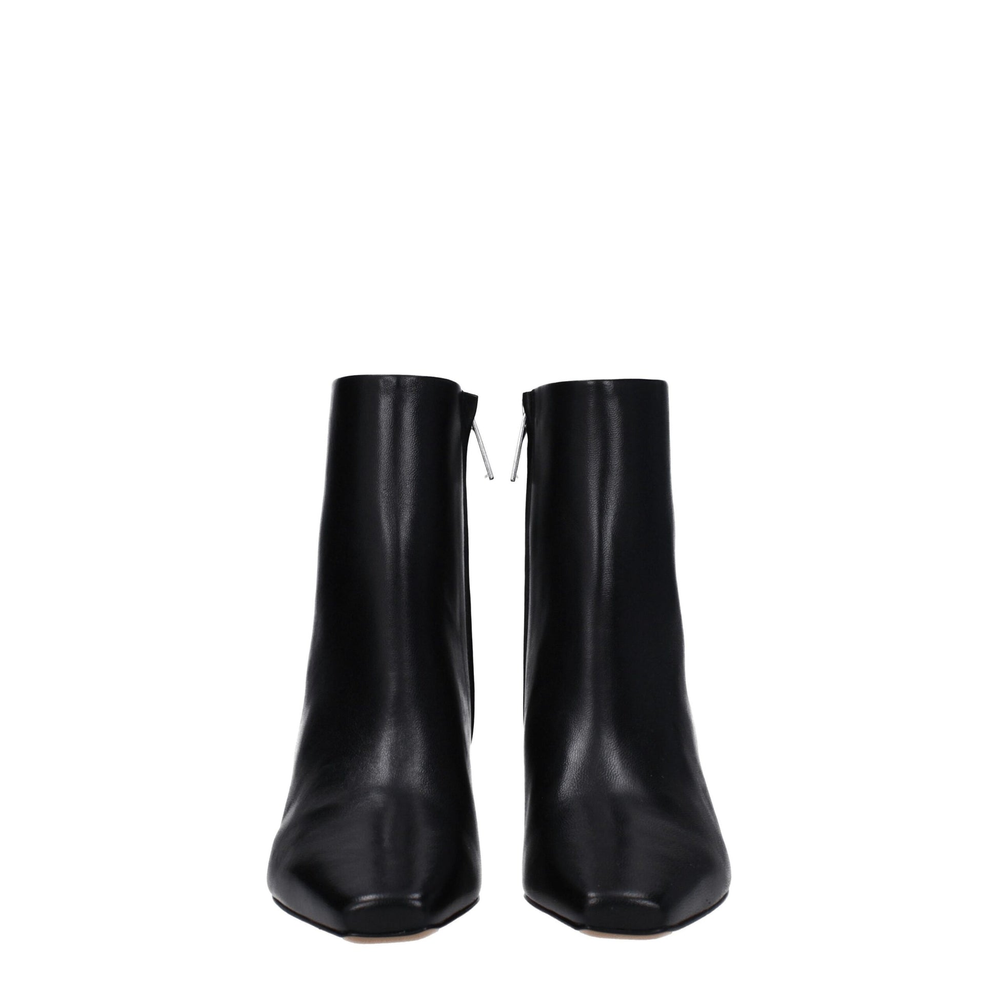 Off-White Black Leather Ankle Boots