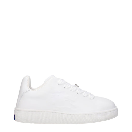 Burberry White Leather Low Tops
