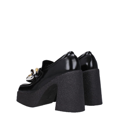 Stella McCartney Black Leather Platform Loafers