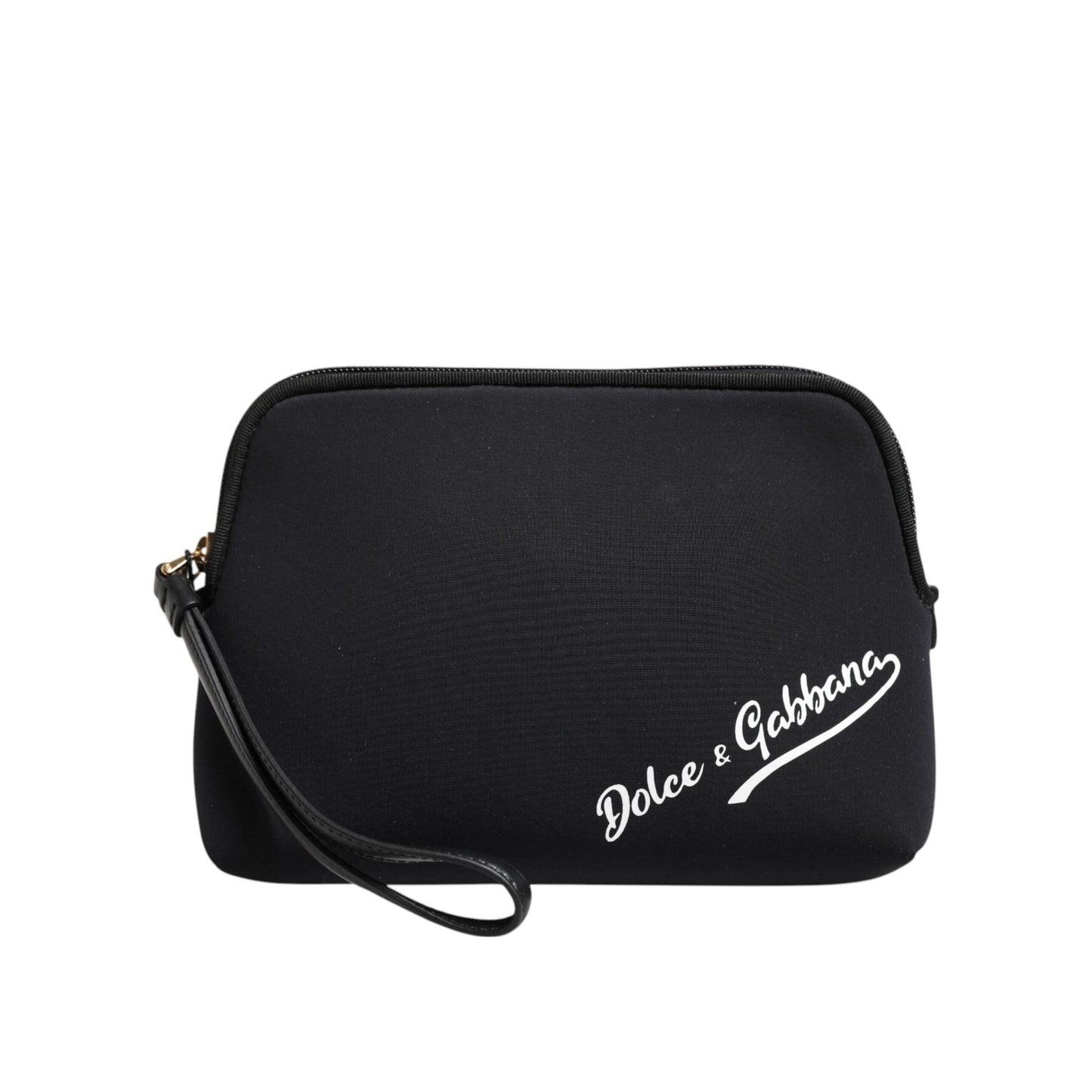 Dolce & Gabbana Black Solid Nylon DG LogoPrint Clutch Zip Borse Pouch Bag