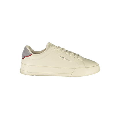 Tommy Hilfiger Beige Leather Men Sneakers