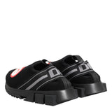 Dolce & Gabbana Black Grey Slip On Sorrento Sneakers Shoes