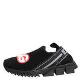 Dolce & Gabbana Black Grey Slip On Sorrento Sneakers Shoes
