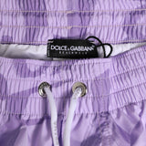 Dolce & Gabbana Purple DG Logo Print Nylon Men Shorts Swimwear