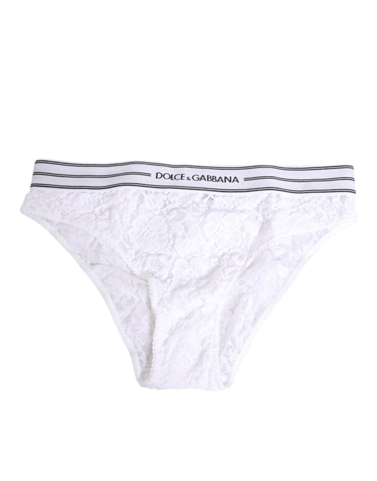 Dolce & Gabbana hvid blondetrusse i polyamid