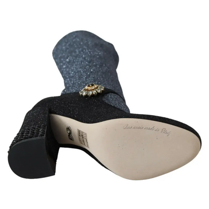 Dolce & Gabbana gabbana black crystal Mary Janes bootie med guld på anklen