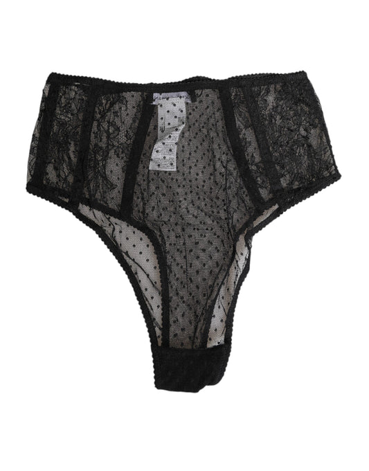 Dolce & Gabbana sorte højtaljede briefs i blonder og mesh