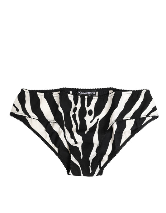 Dolce & Gabbana sorte og hvide zebraprint silketrusser
