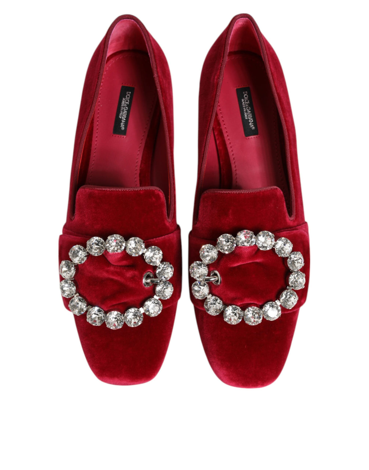 Røde Dolce & Gabbana jacquardloafers i fløjl