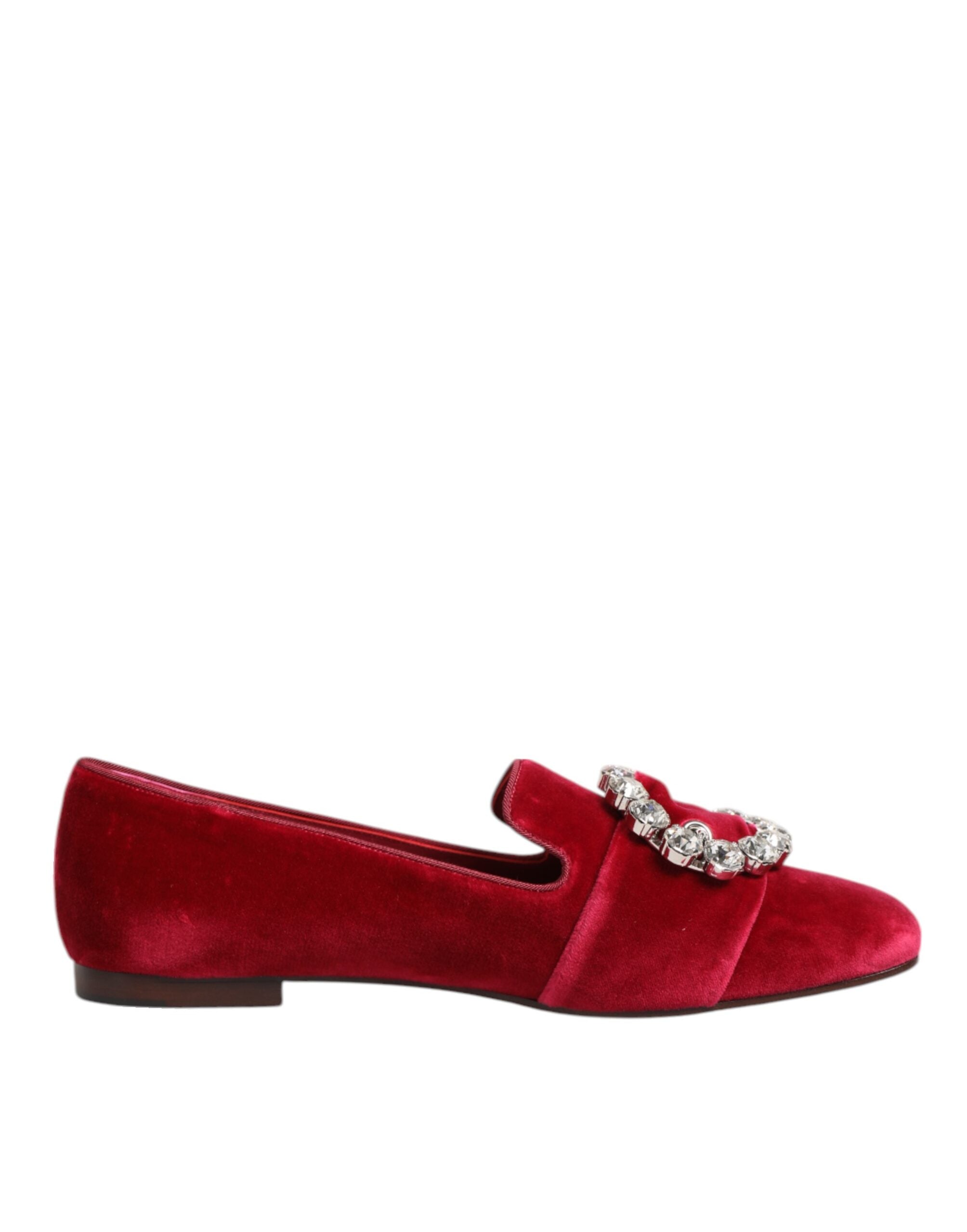 Røde Dolce & Gabbana jacquardloafers i fløjl
