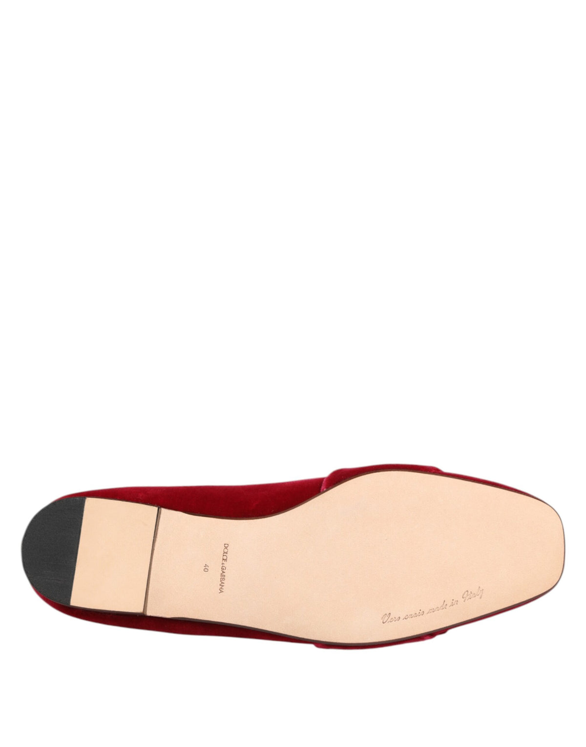 Røde Dolce & Gabbana jacquardloafers i fløjl