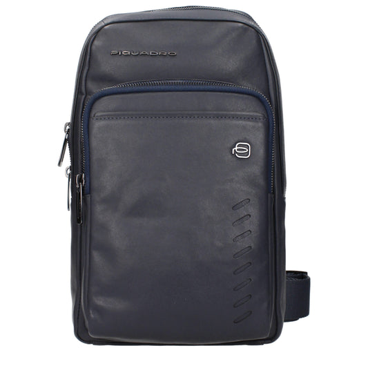 Piquadro Blue Leather Crossbody Bags
