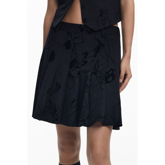 Desigual Black Polyester Skirt