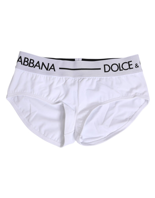 Hvide Dolce & Gabbana trusser i nylon med logolinning