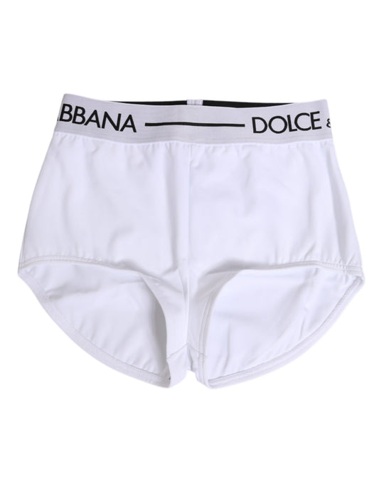 Dolce & Gabbana hvide trusser med korte ben i nylon