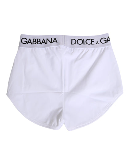 Dolce & Gabbana White Nylon Logo Waistband Shorts Underwear