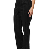 BENCIVENGA Black Wool Blend Pinstripe Straight Leg Pants