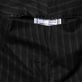 BENCIVENGA Black Wool Blend Pinstripe Straight Leg Pants
