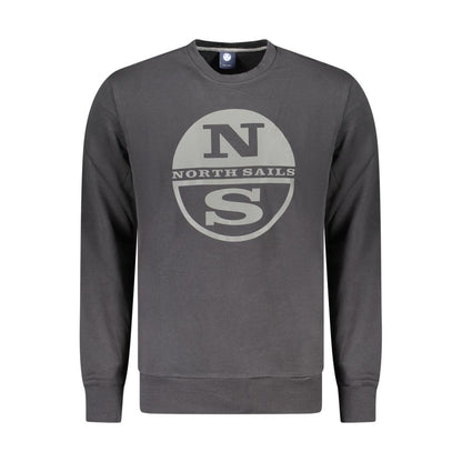 North Sails Black Cotton Men Sweatshirt