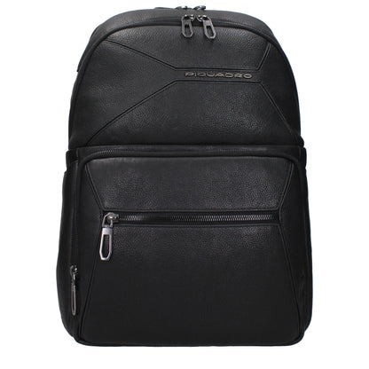 Piquadro Black Leather Backpacks