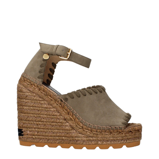 Grønne Stella McCartney sandaler med kilehæl