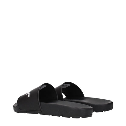 Off-White Black Cotton Slippers Sandals