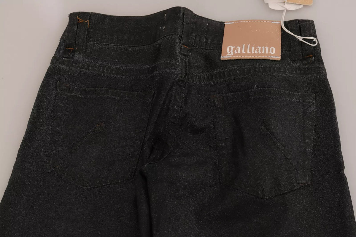 John Galliano Black Washed Low Waist Regular Leg Denim Pants