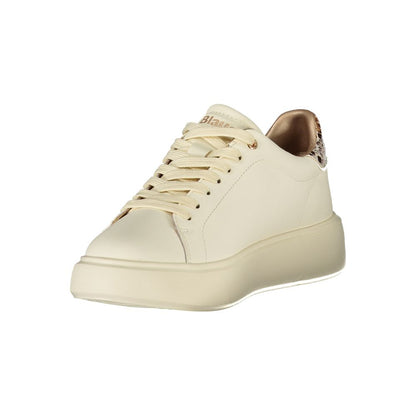 Blauer Beige Polyurethane Women Sneaker