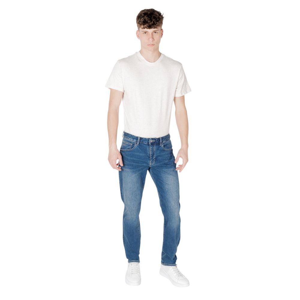 Armani Exchange Blue Cotton Skinny Jeans