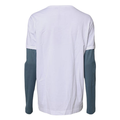 Dolce & Gabbana White Graphic Print Cotton Crew Neck T-shirt