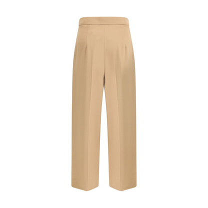 Max Mara Beige Fleece Wool Casual Pants