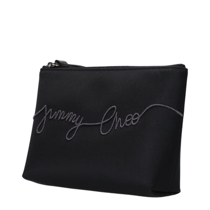 Jimmy Choo Black Satin Clutch Bag