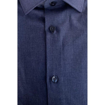 Baldinini Trend Blue Cotton Men Shirt