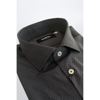 Baldinini Trend Gray Cotton Men Shirt